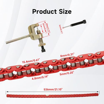 T8F Drive Chain 134 Link Chain Breaker Compatible with 2 Stroke Engine SYX Moto 50cc Dirt Bike Mototec SSR X-pro Coolster 47cc 49cc Pocket Rocket Pit Bike ATV Quad 4 Wheeler Go Kart Parts (Red) - color: Red