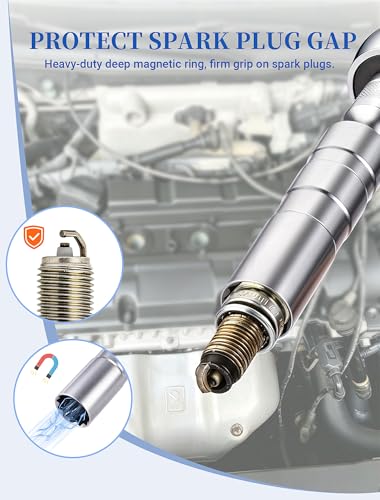 SARDVISA 14mm & 16mm Magnetic Swivel Spark Plug Socket Set, 3/8" Drive Thin Wall 12 Point CR-V Steel Spark Plug Removal Tool Compatible with BMW, MINI, Nissan & Most Vehicles - size: 2 Packs