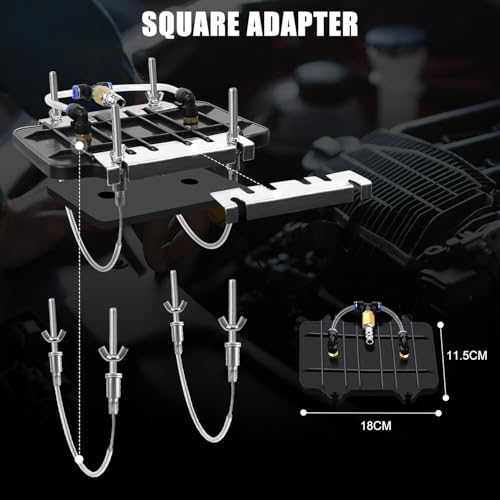 JIFETOR 5L Pneumatic Brake Pressure Bleeder Kit, Air Power Pressurized Master Cylinder Clutch Fluid Bleeding Tool Set with Bleed Machine, Collection Bottle and Adapters, Black Cylinder - color: Black Cylinder