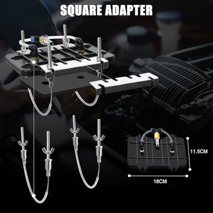 JIFETOR 5L Pneumatic Brake Pressure Bleeder Kit, Air Power Pressurized Master Cylinder Clutch Fluid Bleeding Tool Set with Bleed Machine, Collection Bottle and Adapters, Black Cylinder - color: Black Cylinder