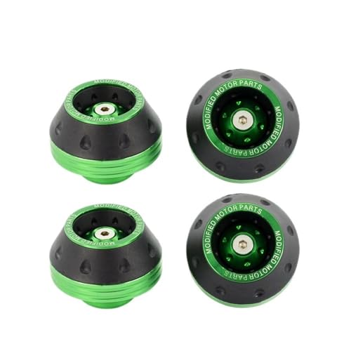 Motorcycle Frame Slider 4PCS Universal Motorcycle Wheel Protection Crash Cups Colorful Motorbike Protector Damping Moto Accessories - color: Green x4