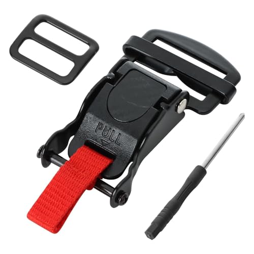 Helmet Quick Release Buckle Kit Stainless Steel Ratcheted Chin Strap Adapter for Motorcycle Helmets Easy Installation - color: Black