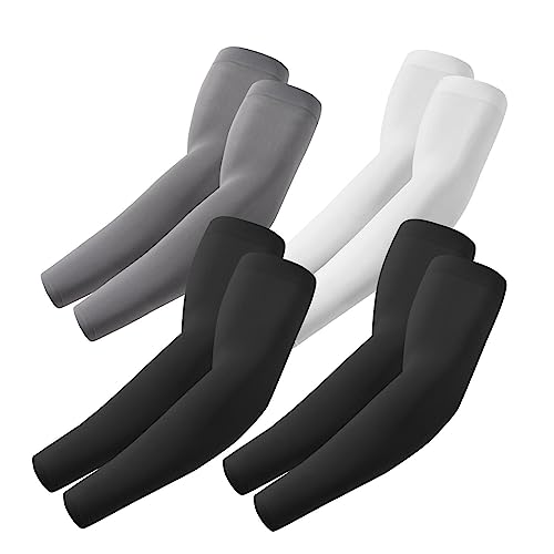 ROXUN Arm Sleeves, Cooling UV Sun Protection Sports Compression for Men/Women - color: 4 Pairs - 2 Black+dark Gray+white