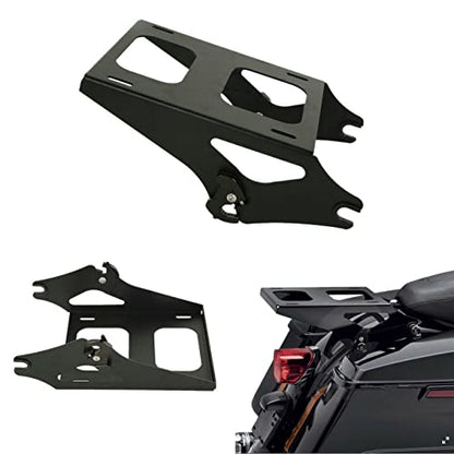 Gloss Black Chopped Tour Luggage Trunk Backrest & Mounting Bracket Rack Fit for Harley 2014-2025 Touring Road King Street Electra Glide Ultra-Classic - color: Chopped Trunk Set #6