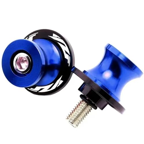 2pcs 6MM M6 X1.5 Motorcycle Swing arm Sliders Stand Spools fits for YZF R1 R3 R6 R7 R125 R25 R1000 (Blue) - color: Blue