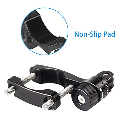 HSU Bike Handlebar Mount for GoPro, 360° Rotation Seat Post, 0.6-1.3inch Go Pro Motorcycle Mount Compatible with Hero 13/12/11/10/9/8/7/6, DJI Osmo Action AKASO and Other Action Cameras (Black) - color: Black