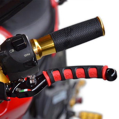 2Pcs Universal Motorcycle Brake Lever Cover Handle Silicone Sleeve Motorbike Bicycle Handles Grips Protection Accessories - color: red