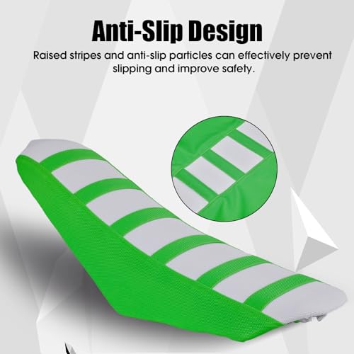 Dirt Bike Seat Cover Motorcycle Gripper Cushion Cover Universal for KLX KX KXF All Most Dirt Pit Bikes Enduro Green - color: Green