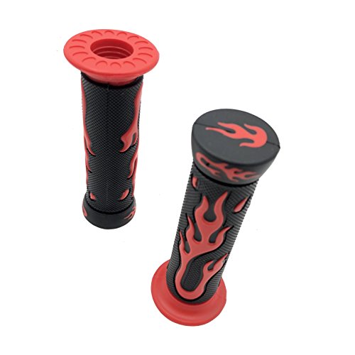 XH4067-RED-22 ATV Watercrafts Flame Gel Style Grips Red Quad (7/8 Inches Both Side) - color: C
