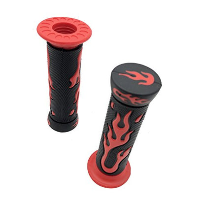 XH4067-RED-22 ATV Watercrafts Flame Gel Style Grips Red Quad (7/8 Inches Both Side) - color: C