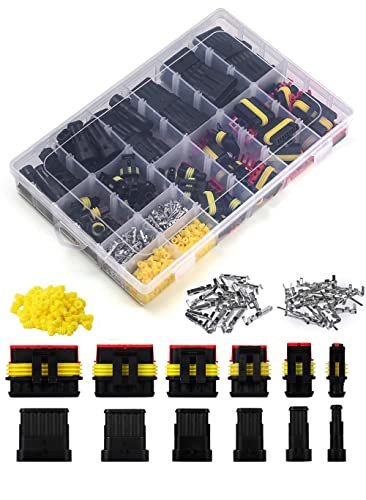 800Pcs 50 Sets Waterproof Automotive Electrical Connectors Automotive Electrical Wire Connectors Plug Kit 1/2/3/4/5/6 Pin Waterproof Connectors - style: 800 pcs