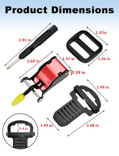 Lamborsafe Helmet Quick Release Buckle Kit, Motorcycle Helmet Chin Strap Clip for Full Face, 3/4, Half Helmets with D-Rings, Fast Release Fasteners Made by Safe Ratcheted Stainless Steel(Red) - color: Red