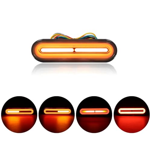Alopee 5" Universal Led Motorcycle Tail Lights 12V-80V Compact Dual Color Rear Brake and Turn Signals IP67 Waterproof for Dirt Bike ATV Tail Light Scooter Bike Truck Trailer and Golf Cart (1 Pack) - size: 1 Pack 5 Inch Tail Light
