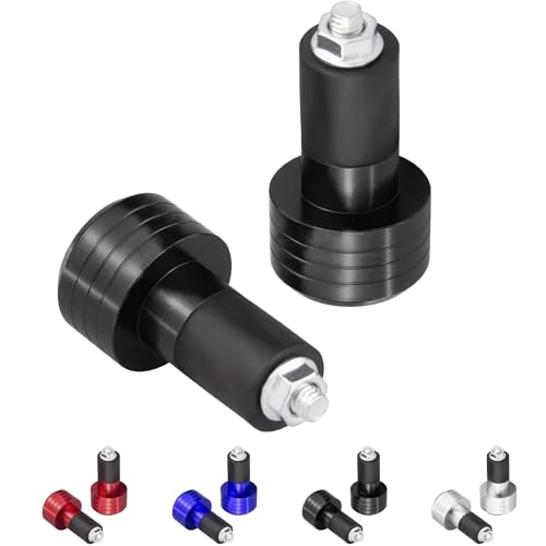 22mm Motorcycle Handlebar Hand Grip End Cap, End Slider Cap Plug Aftermarket Parts Universal Fit for 7/8 Inch Bike Motorcycle Hand Bar Grips.2Pcs. - color: Black