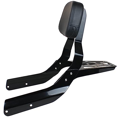 YHMOTO Passenger Sissybar Backrest with Luggage Rack Fits for Honda VTX 1300 1800 N/R/S Models 2002-2008 (Black) - size: Black