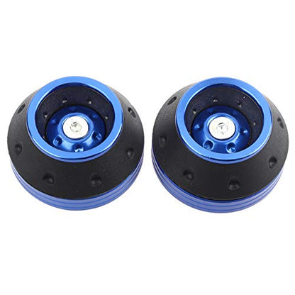 CNC Aluminum Motorcycle Front Fork Frame Sliders, Wheel Crash Protector Motorbike Falling Universal for Motorcycles Motorbikes Moped Scooters(Blue)