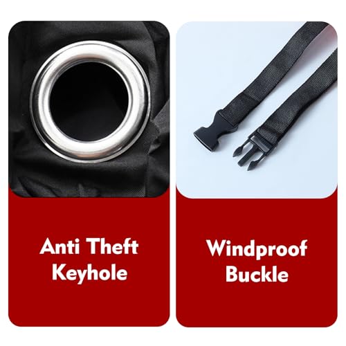 Motorcycle Cover, Waterproof Outdoor Bike Cover with Lock Holes, All Season Protection Covers with Storage Bag, Universal Motorcycle Accessories for Dirt Bikes, Scooters (Black)