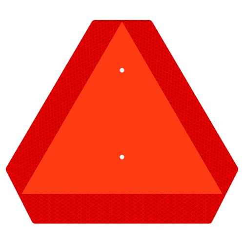 Ignixia Slow Moving Vehicle Sign, Rust free Aluminium Slow Moving Vehicle Triangle signs, 14”x 16” Inches Orange base with Reflective border, SMV Sign for Golf Cart, UTV, safety signs