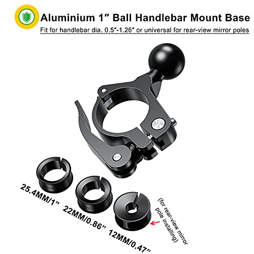 iMESTOU 1" Ball Adapter for Handlebars, Aluminium 1 inch Handlebar Ball Base Work with Ram Bike Phone Mounts (1)