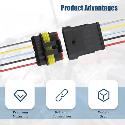 5PCS 5 Pin Car Electrical Wire Connector, Waterproof Male and Female Vehicle Terminal Wire Connectors Plug, Automotive Wire Plug Socket Kit, Universal for Sedan Truck Motorcycle - size: 5 Pin