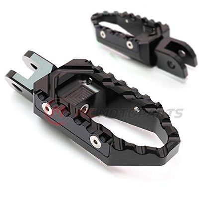 MC MOTOPARTS Black Front Wide CNC Touring Foot Pegs Compatible with MT-07 MT-09 13-18 YZF R3 15-18 MT-10 16-19 2020 2021 - color: Black, size: No Extension
