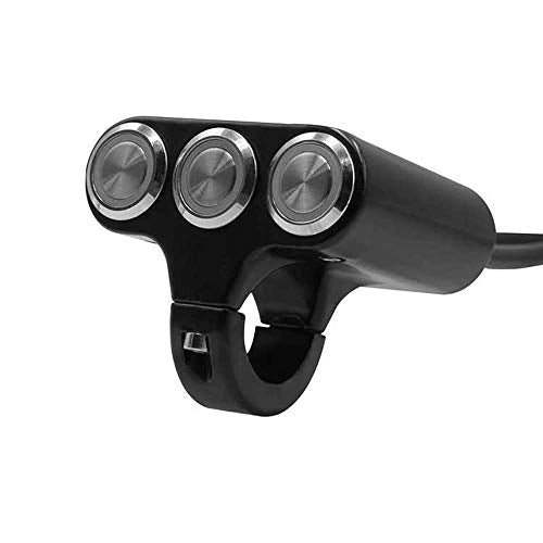 0081 Universal 7/8” Waterproof Motorcycle Handlebar Switch Mount for Headlight Fog Light Double Flash Power On/Off Button with Indicator