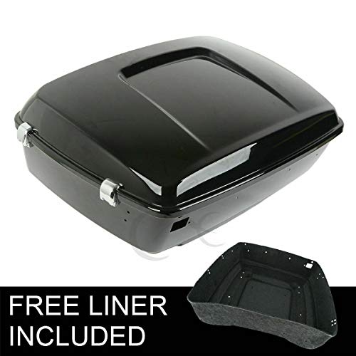 SLMOTO King Tour Trunk Backrest, 13.7" King Trunk Passenger Wrap Around Touring Backrest Detachables Two-Up Mounting Luggage Rack Top Rail Fit for Harley Road King 14-25 - color: AStyle #15