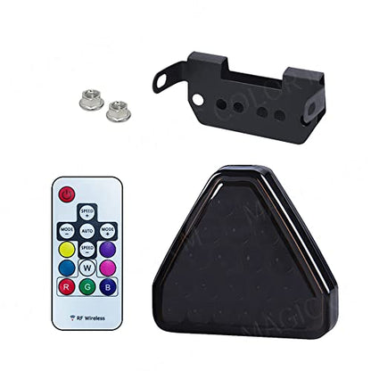 AIVYNA Car Pilot Lights Triangle Rear Brake Lamp Warning Strobe Stop Safety Light Bumper Light for F1 Style Motorcycle,Red case red lamp