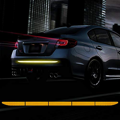 TOMALL 35.2'' Strong Reflective Stripe Stickers High-Intensity Night Visibility Reflective Decal Universal Safety Warning Diamond Grade Waterproof Self Adhesive for Car Trunk (Orange) - color: Orange