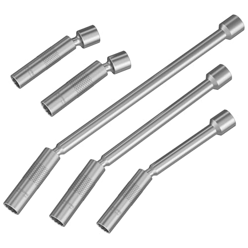 5PCS 3/8-Inch Drive Thin Wall Magnetic Swivel Spark Plug Socket with 9/16" 5/8" 14mm Sizes, 6 Point & 12 Point, Spark Plug Socket Removal Tool 360-degree Rotation, for Maximize Flexibility - size: 9/16"& 5/8"& 14mm, 6 Point & 13 Point