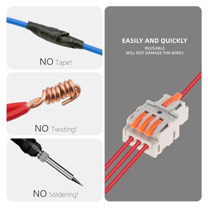 DIANN 10pcs Lever Wire Connectors 1 in 3 Out Circuit Inline Splices Electrical Wire Connector 28-12 AWG Quick Connect Splice Wire Connectors - style: 1 in 3 out