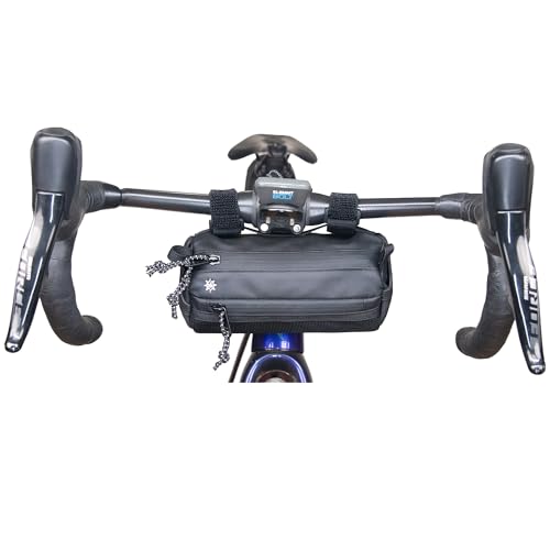 Lumiere & Co. Bike Handlebar Bag - Durable, Multiple-Size Options and Multi-Color Options - Dual Elastic Straps, Clips & Hook & Loop Attachments (Black, Small) - color: Black, size: Small