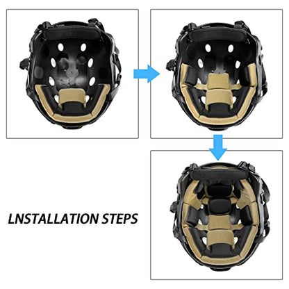 Tactical Helmet Pads - Universal Replacement Internal Memory Foam Pad Inserts for ACH, MICH, EXF Helmets - color: Khaki