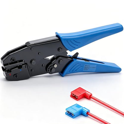 Twidec/Ratchet Crimp Pliers Crimping Tool Ratchet Terminal Crimper Wire Crimp Tool For Crimping Tubular Terminals Nylon Flag Spade Female Connectors HS-07FL - style: HS-07FL