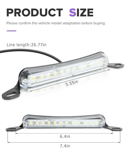 LED License Plate Light,Car Accessories 12V DC Ultra Bright Tag Lights,Automotive License Plate Light Assemblies,Compatible with 12V DC Systems in Trucks,SUVs,Trailers, RVs,Motorcycles,ATVs