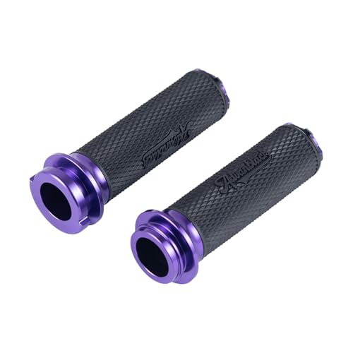 Advanblack AXION Performance Grips, Electronic Throttle Control Grips Compatible with Harley Touring Road Glide Street Glide, Softail - color: Purple