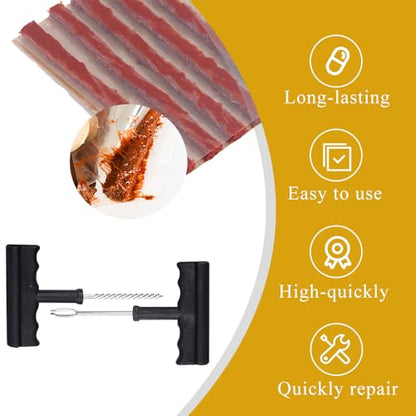Tire Repair Kits, Car Tire Repair Kits, Tire Repair Strips, for Tubeless Tires, for Motorcycles, Trucks, Cars, Tractors, ATVs, Jeeps, ETC - size: 14pcs