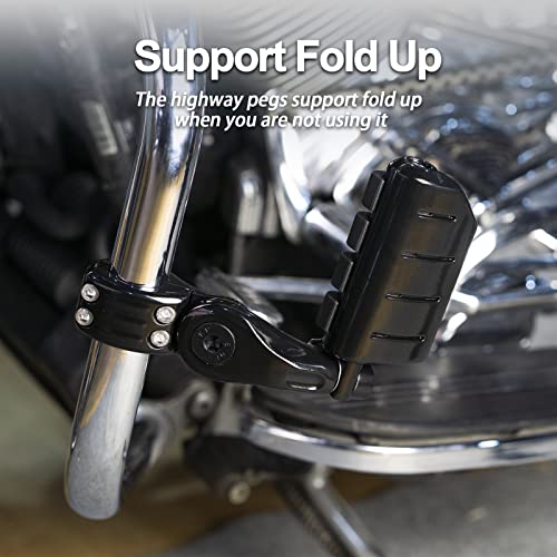 Highway Pegs Footpegs Short Angled Foot Rest Fit for Touring Street Glide Road Glide Road King Electra Glide with 1.25 inch Engine Guard 1 1/4 Highway Bar Black - color: Black Custom Style
