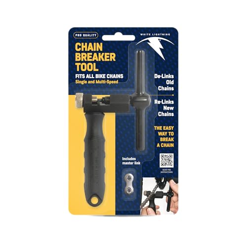 White Lightning Chain Breaker Tool, Black, Tool and Spare Link