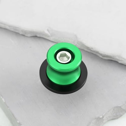 SING F LTD Motorcycle M8 Rear Swingarm Spools Sliders Swing Arm Stand Screw Compatible with Kawasaki Z900 / RS 2017-2025, Green - color: Green