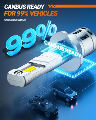 SEALIGHT H1 LED Bulbs, 40000LM 6500K H1 Fog Bulbs with Cooling Fan, 1:1 Mini Size for Powersports ATV/UTV, 60000+ Hours Lifspan, Plug-N-Play, Pack of 2 - size: H1