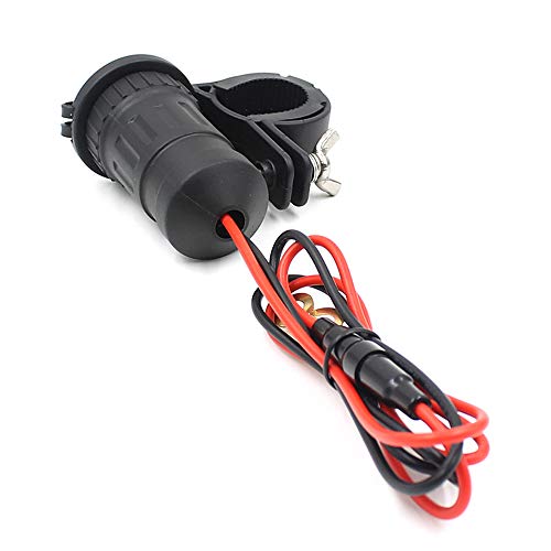 MMOBIEL Universal Waterproof Motorcycle Cigarette Lighter 12V-24V 240W Power Plug Socket incl 60cm Wiring Connection Kit