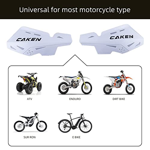 Universal 7/8" 22mm and 1 1/8" 28mm Dirt Bike Handguards CNC Bracket Handle Bar Hand Guards for Motocross ATV Scooter CRF KLX KX LTR TRX SX SXF EXC XCW Grizzly Hawk 250 Bicycles-White - color: White