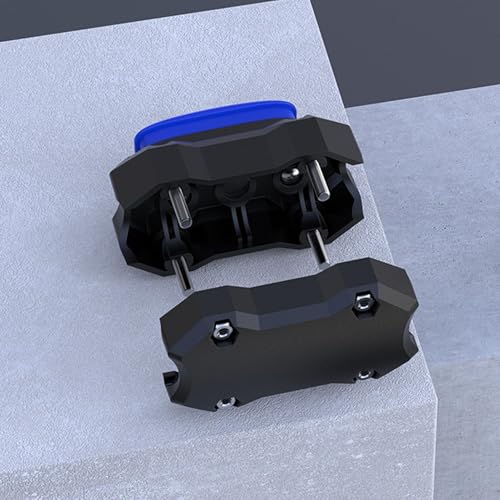 Motorcycle Engine Bumper Block - 2 Engine Anti Scratch Crash Bar Block, Anti Drop Frame Protector | Bumper Anti Fall Block, Anti Collision Engine Protection Boost for 0.78-1.02in Pipe Diameter - color: Black blue