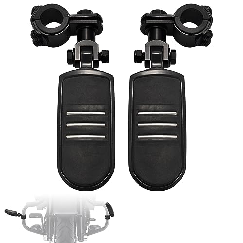 FOVPLUE 1",1.25"Highway Footpegs, Adjustable Highway Peg w/ 3-Piece Clamp for Harley Touring Softail Dyna Sportster models w/25mm-32mm Engine Guard/Tubing,BLACK#3 - color: Black For Streamliner Style