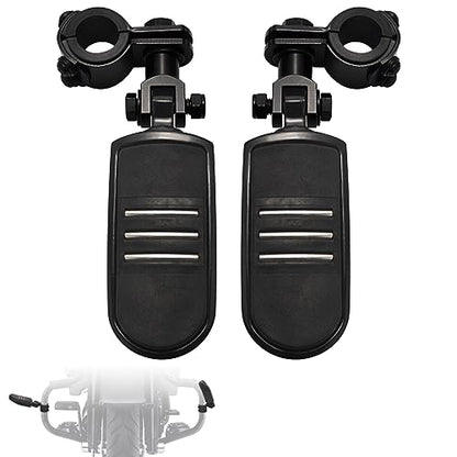 FOVPLUE 1",1.25"Highway Footpegs, Adjustable Highway Peg w/ 3-Piece Clamp for Harley Touring Softail Dyna Sportster models w/25mm-32mm Engine Guard/Tubing,BLACK#3 - color: Black For Streamliner Style