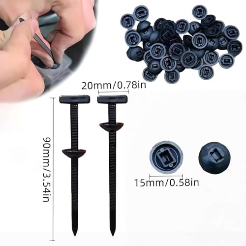 50 PCS Nylon Universal Cable Tie Buckle – Heavy Duty Self-Locking Zip Ties Holder with Pin & Button Design, Plastic Cable Ties Tool Fasteners Car Body, UV Resistant Zipties for Car Daily Auto Fixing - color: 50pcs Black