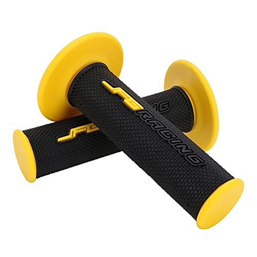 JFG RACING 7/8" Motorctcle Grips,22mm 24mm Non Slip Dirt Bike Hand Handlebar Glue Universal for Most Pit Bike Motercross KLX KX EXC XC SX CRF CR YZ WR DRZ RMZ 50 85 100 150 250 350 450 - color: Yellow