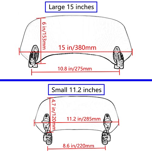 Kucehiup Motorcycle Windshield Extension Windscreen Extender 15 inches - style: Clear-15 inches