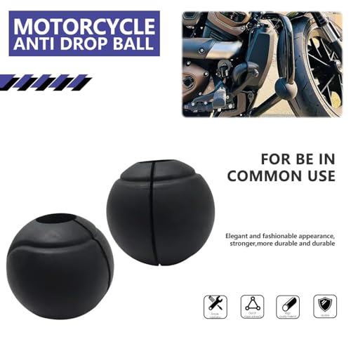 Motorcycle 1"-1.25" Engine Guard Rubber Ball Anti Fall Bumper Spherical Crash Bar Protector Bumper Universal Black for Indian for H-Arley for Honda for Kawasaki for Suzuki